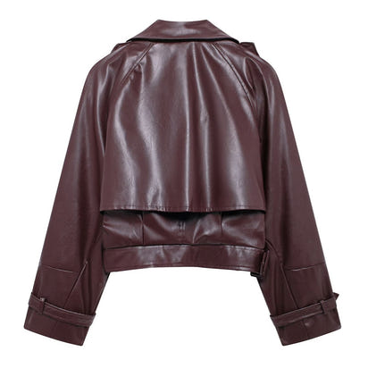 Modische Jacke in Leder-Optik